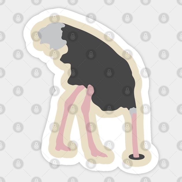 Ostrich Head In Sand Sticker by cumacreative